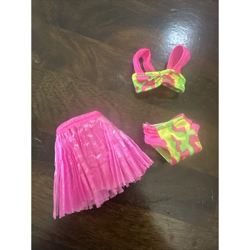 Vtg 1990 Hawaiian Fun Barbie Doll Replacement Swimsuit Hula Skirt‎ #5940 Mattel